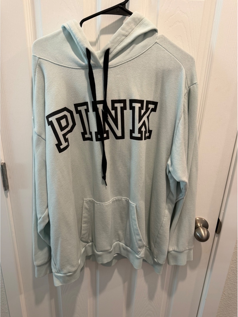 PINK Victoria's Secret light blue pullover hoodie